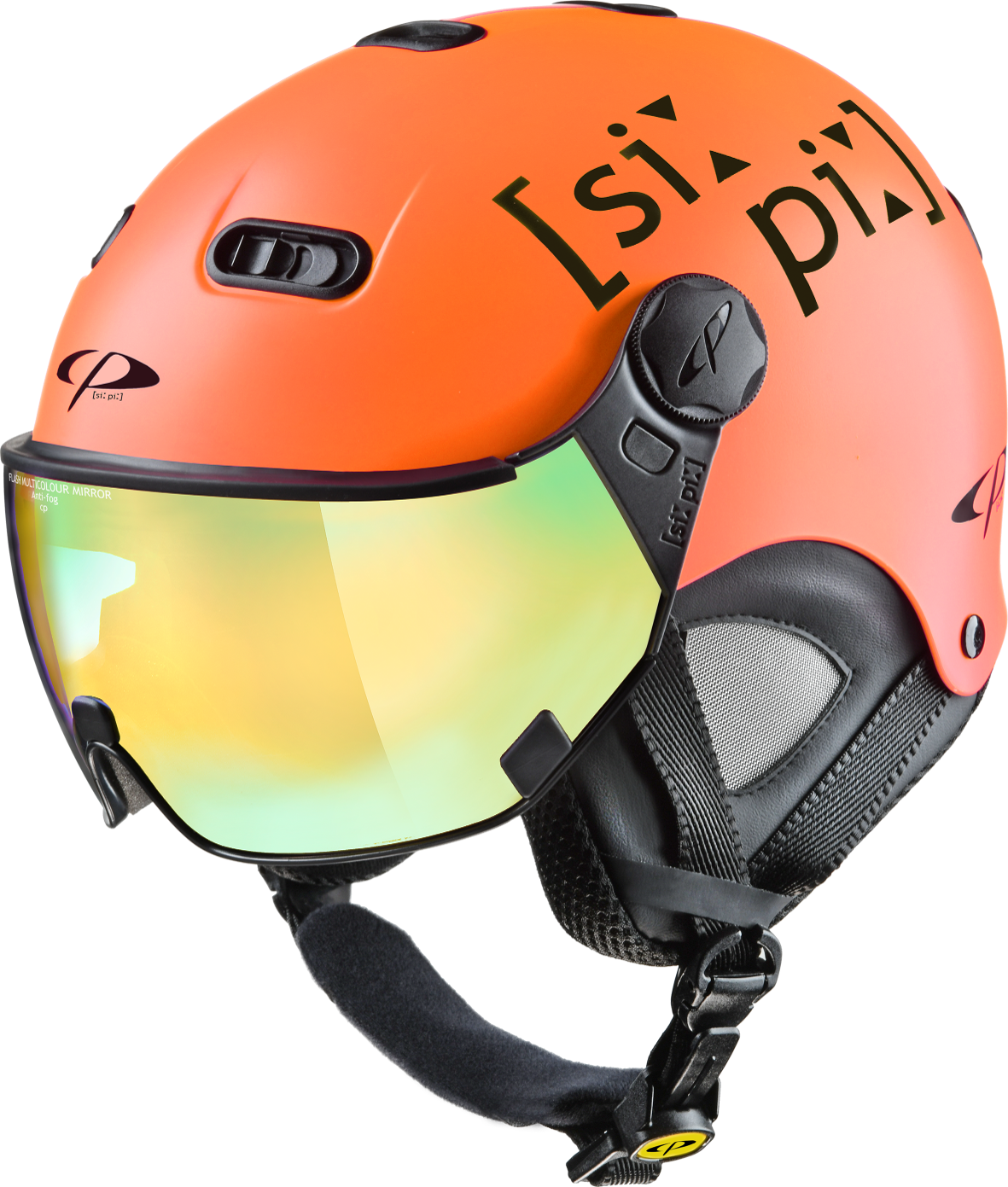 CP Carachillo XS Skihelm mit Visier in orange