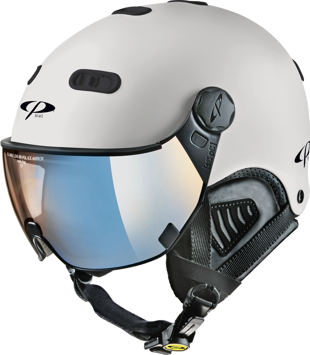 CP Carachillo Skihelm mit Visier in lightgrey - polarised