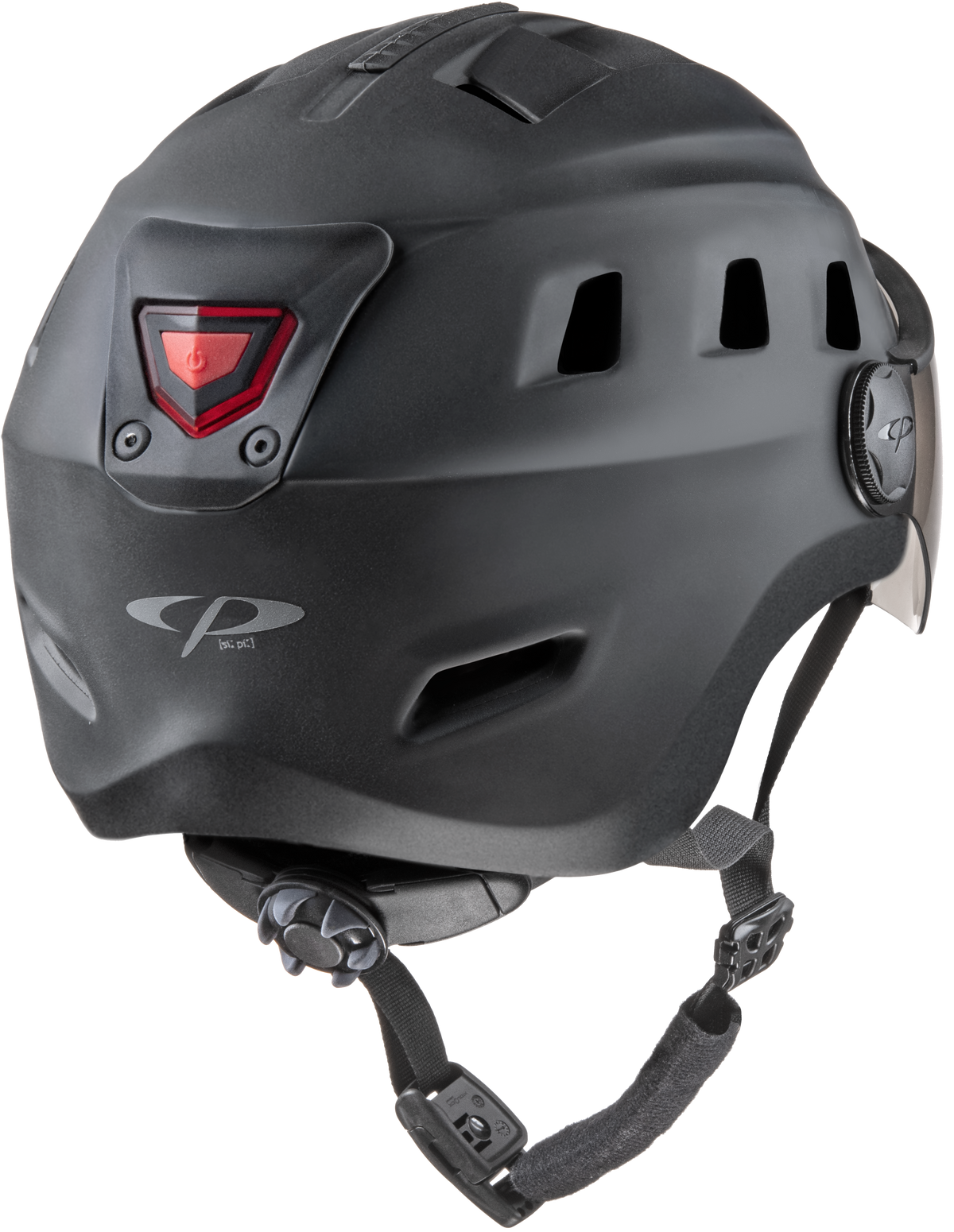 CP Chimo Bike, Velo Helm mit Visier - Schwarz rear