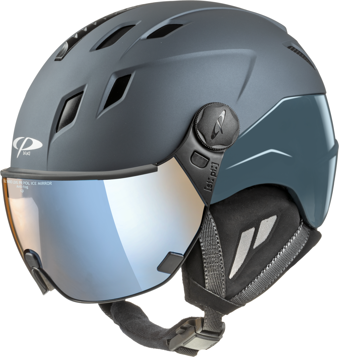CP Corao+ Skihelm mit Visier in steelblue- Polarised