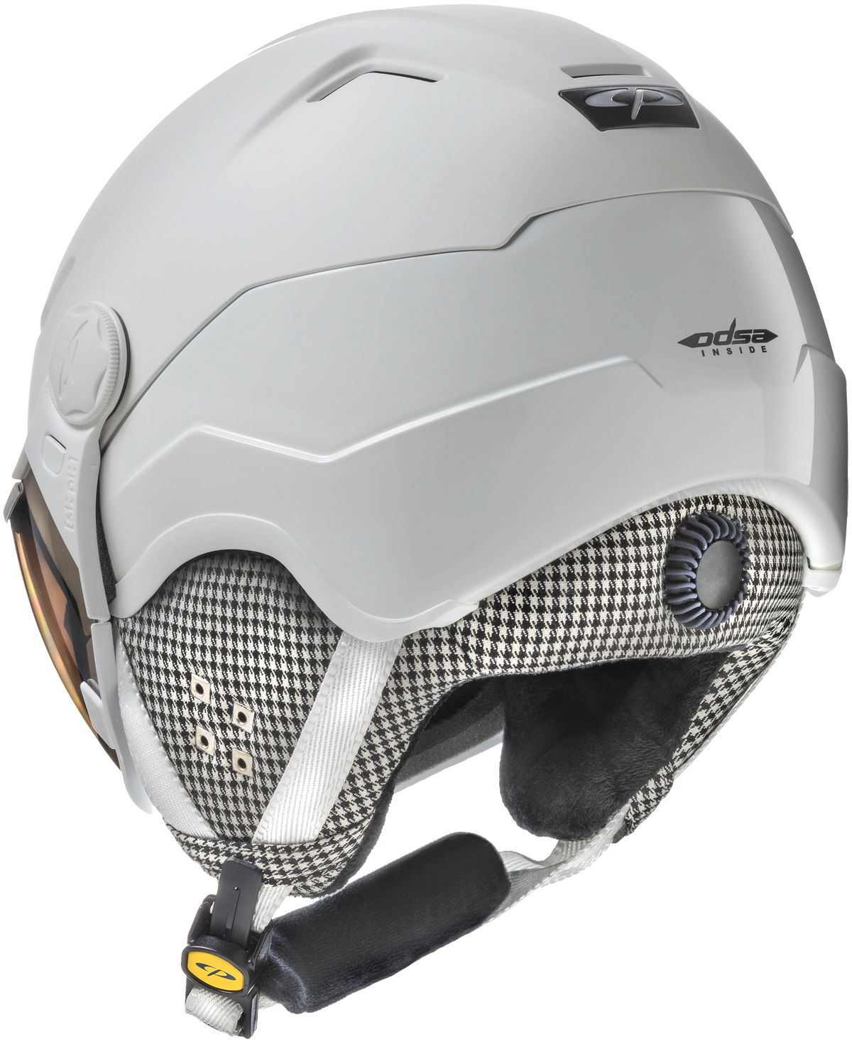 CP Coya+ pied de poule Skihelm mit Visier in Black - Hahnentritt - rear