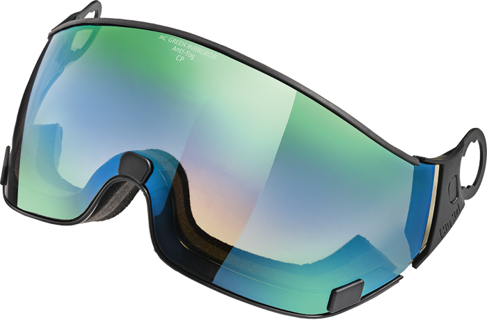 cp photochromic visier - green mirror - black frame