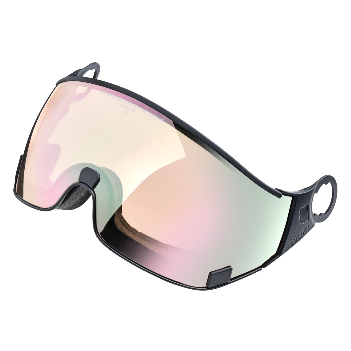 cp polarised visier - pink mirror - black frame