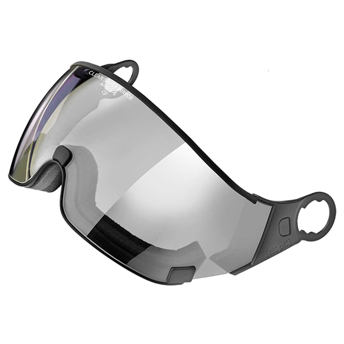 cp single lens visier - silver mirror - black frame