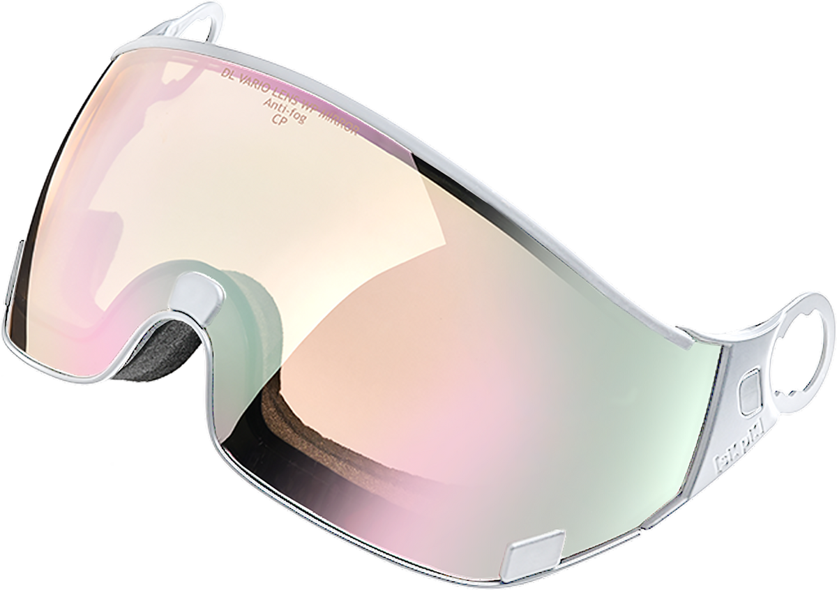 cp photochromic visier - pink mirror - white frame
