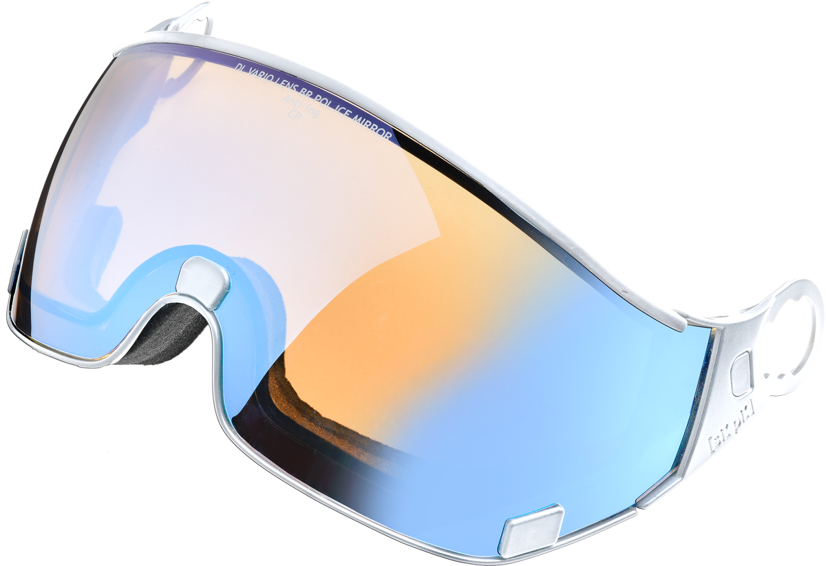 cp polarised visier - ice mirror - white frame