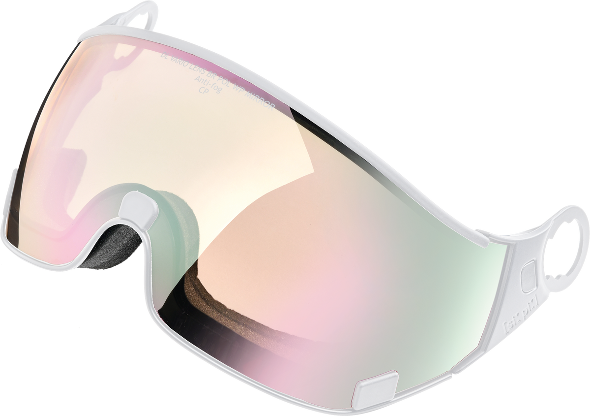 cp polarised visier - pink mirror - white frame