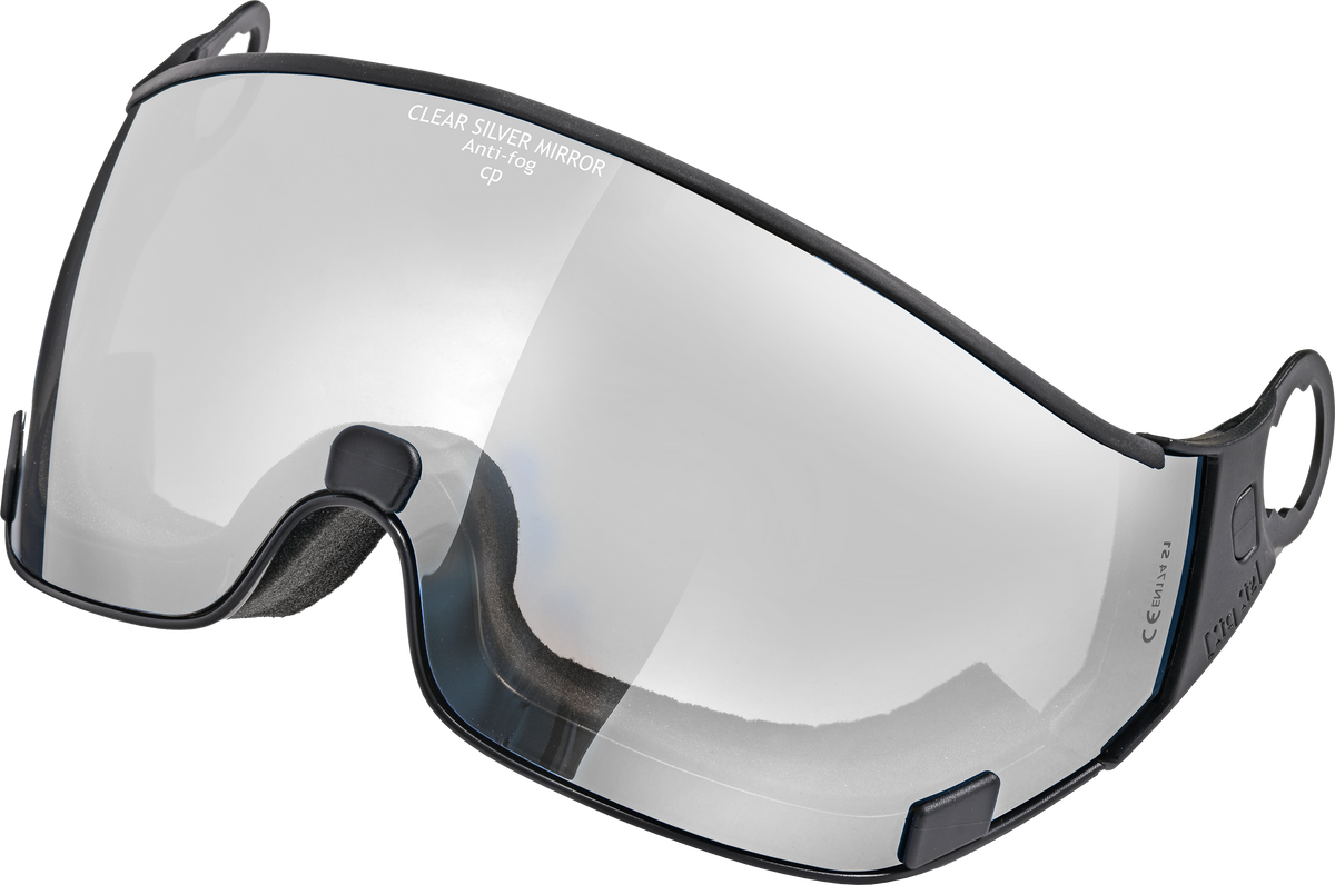 cp single lens visier xs - silver mirror - black frame