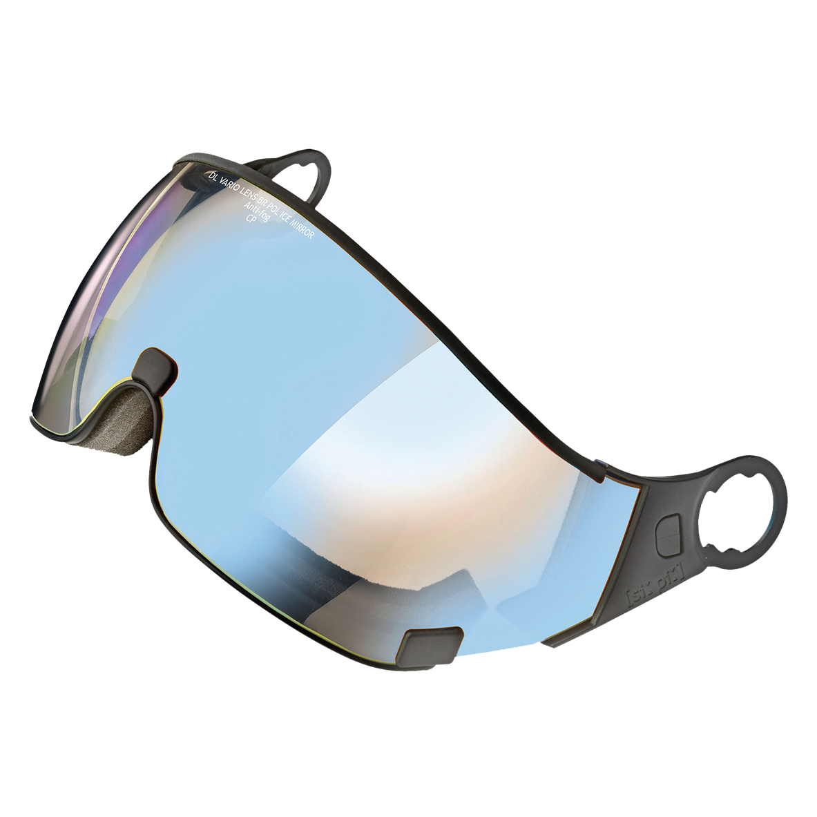 cp polarised visier - ice mirror - black frame