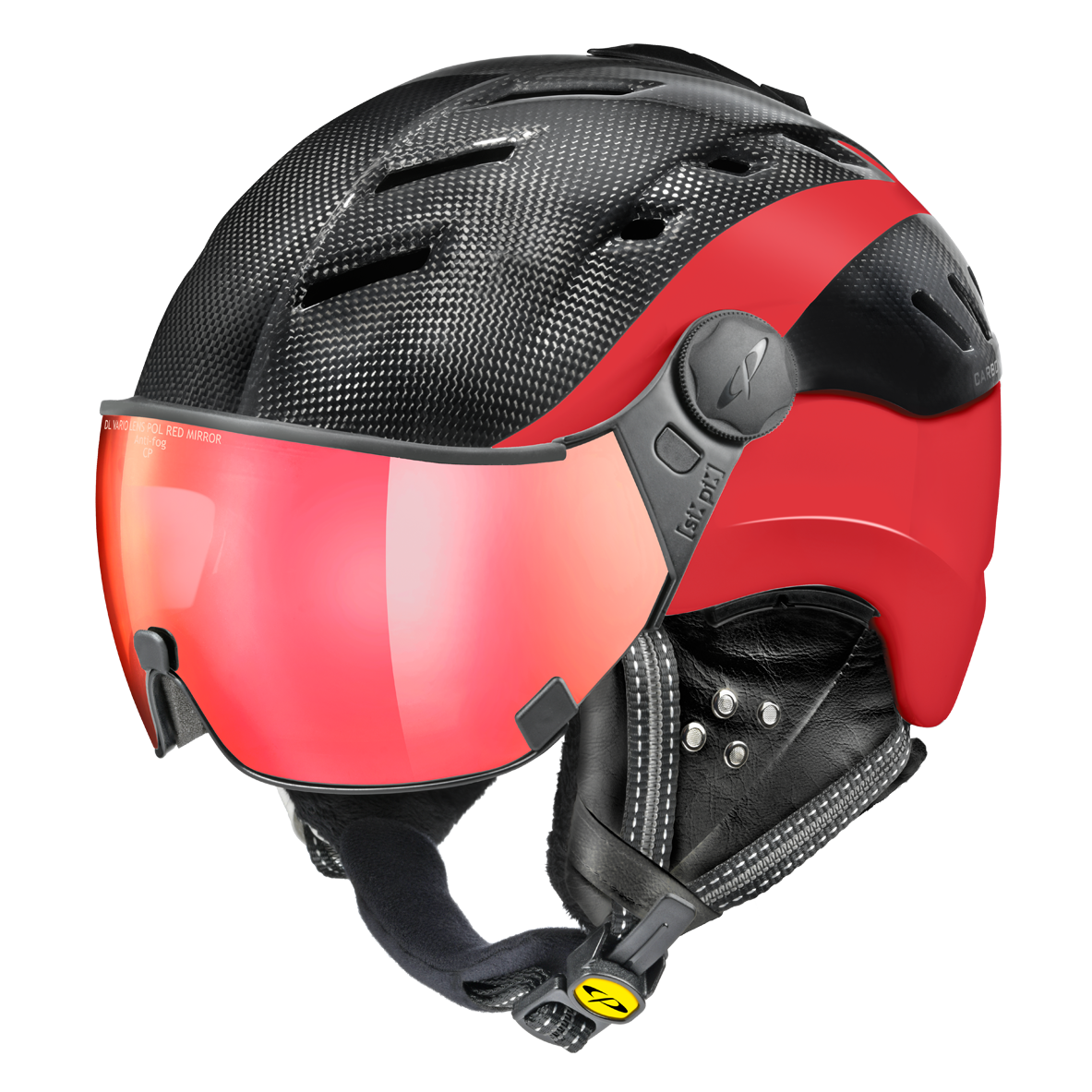 CP Camurai Carbon Skihelm mit Visier in Red