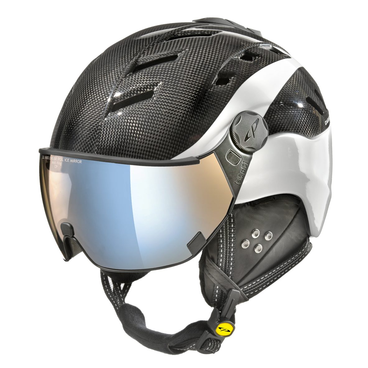 CP Camurai Carbon Skihelm mit Visier in White