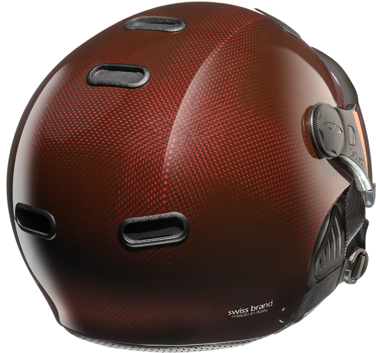 CP Carachillo Carbon Skihelm mit Visier in Red - rear