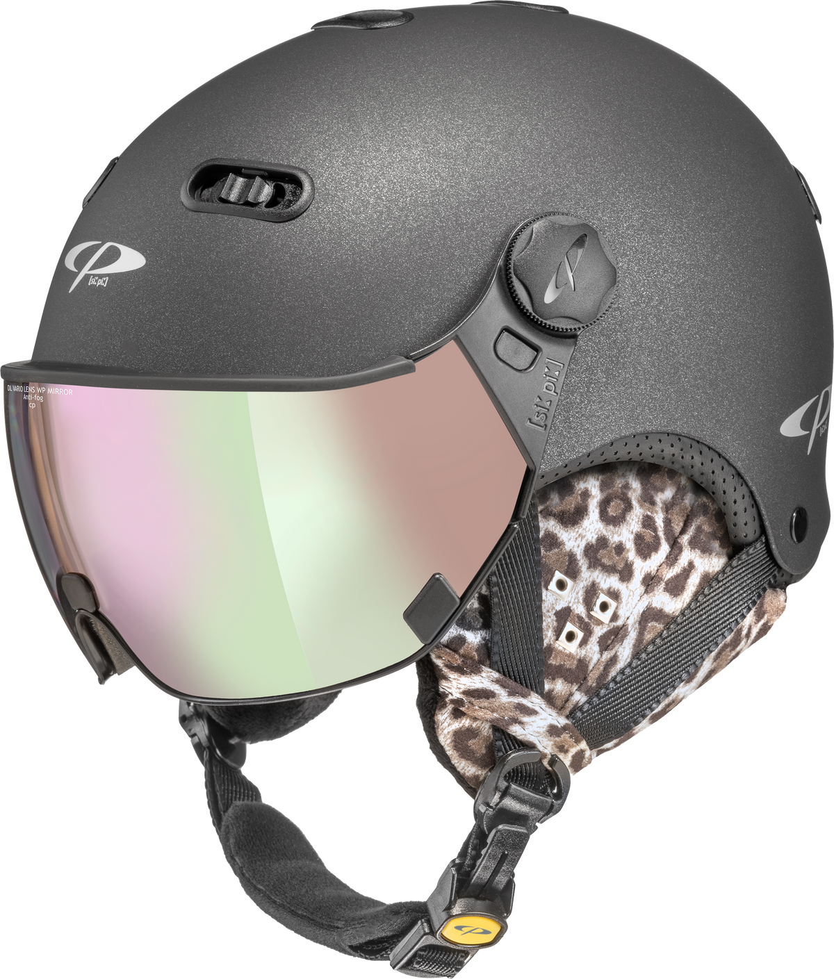 CP Carachillo Leo Skihelm mit Visier in Black sparkling