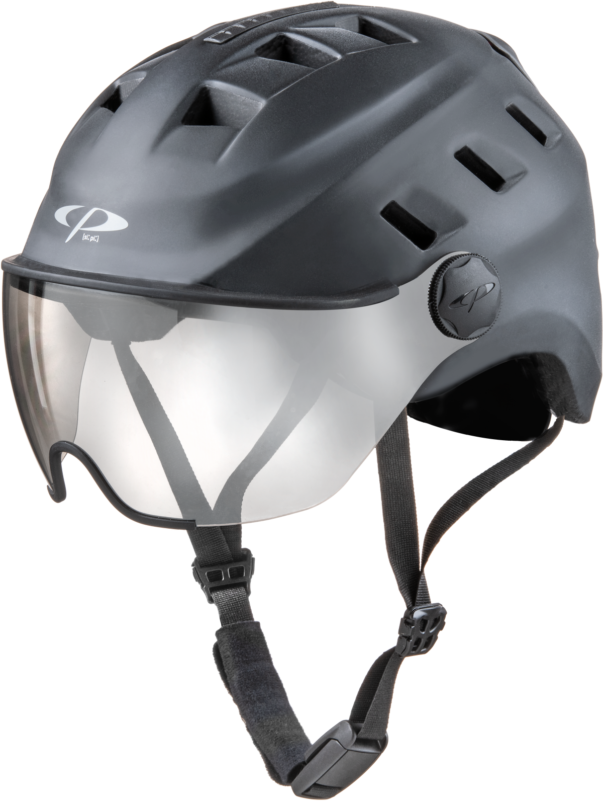 CP Chimo Bike, Velo Helm mit Visier - Schwarz 2