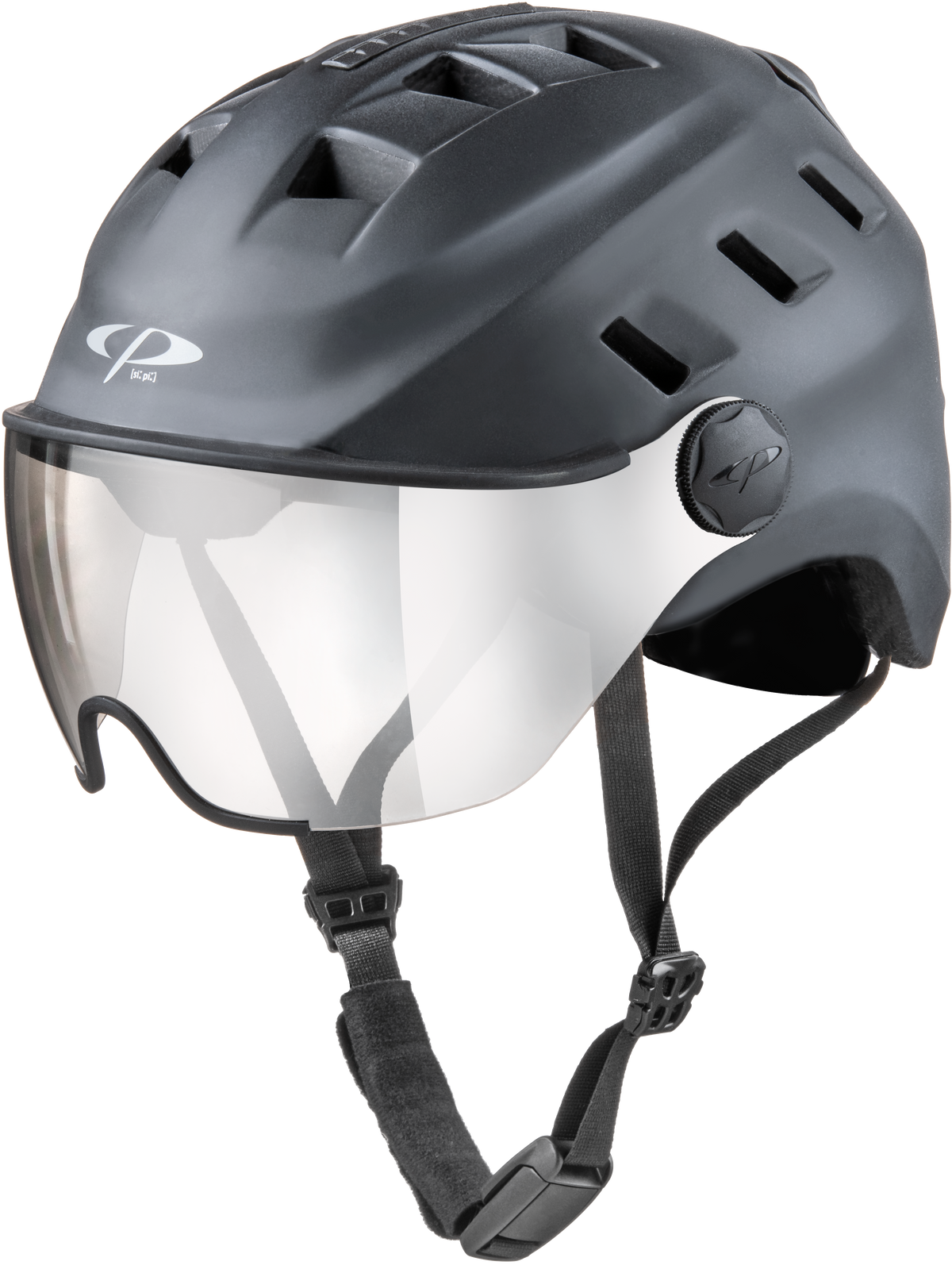 CP Chimo Bike, Velo Helm mit Visier - Schwarz