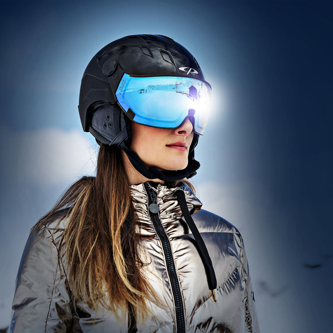 CP Corao+ Cashmere Skihelm mit Visier in black - emotion 1