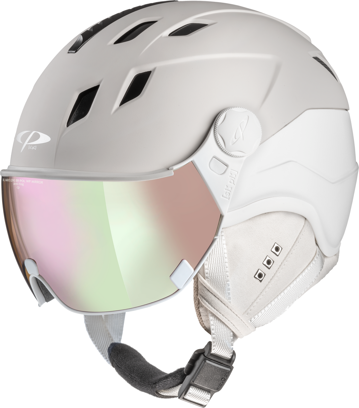 CP Corao+ Cashmere Skihelm mit Visier in sand platino