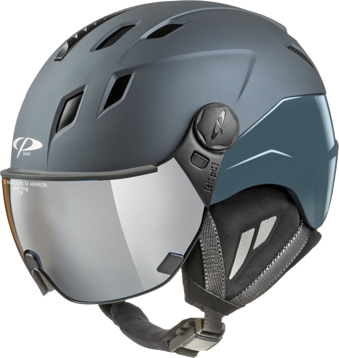 CP Corao+ Skihelm mit Visier in steelblue - Photochromic
