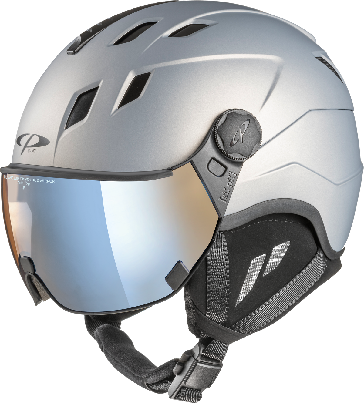 CP Corao+ Skihelm mit Visier in silver - Polarised 25-26