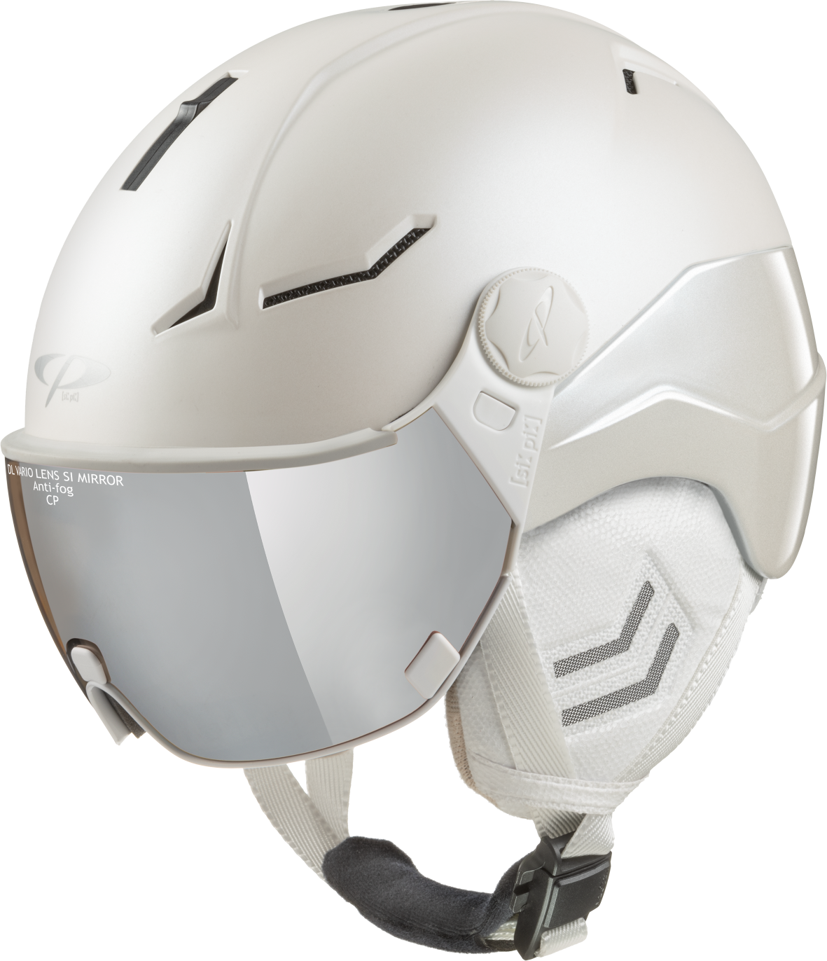 CP Coya+ Cashmere Skihelm mit Visier in pearl white - photochromic