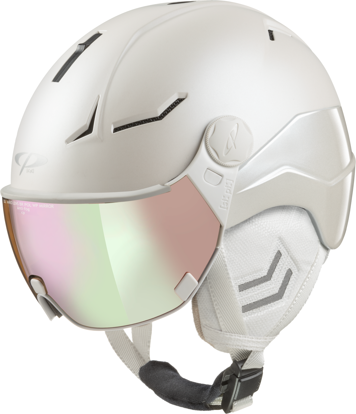 CP Coya+ Cashmere Skihelm mit Visier in pearl white