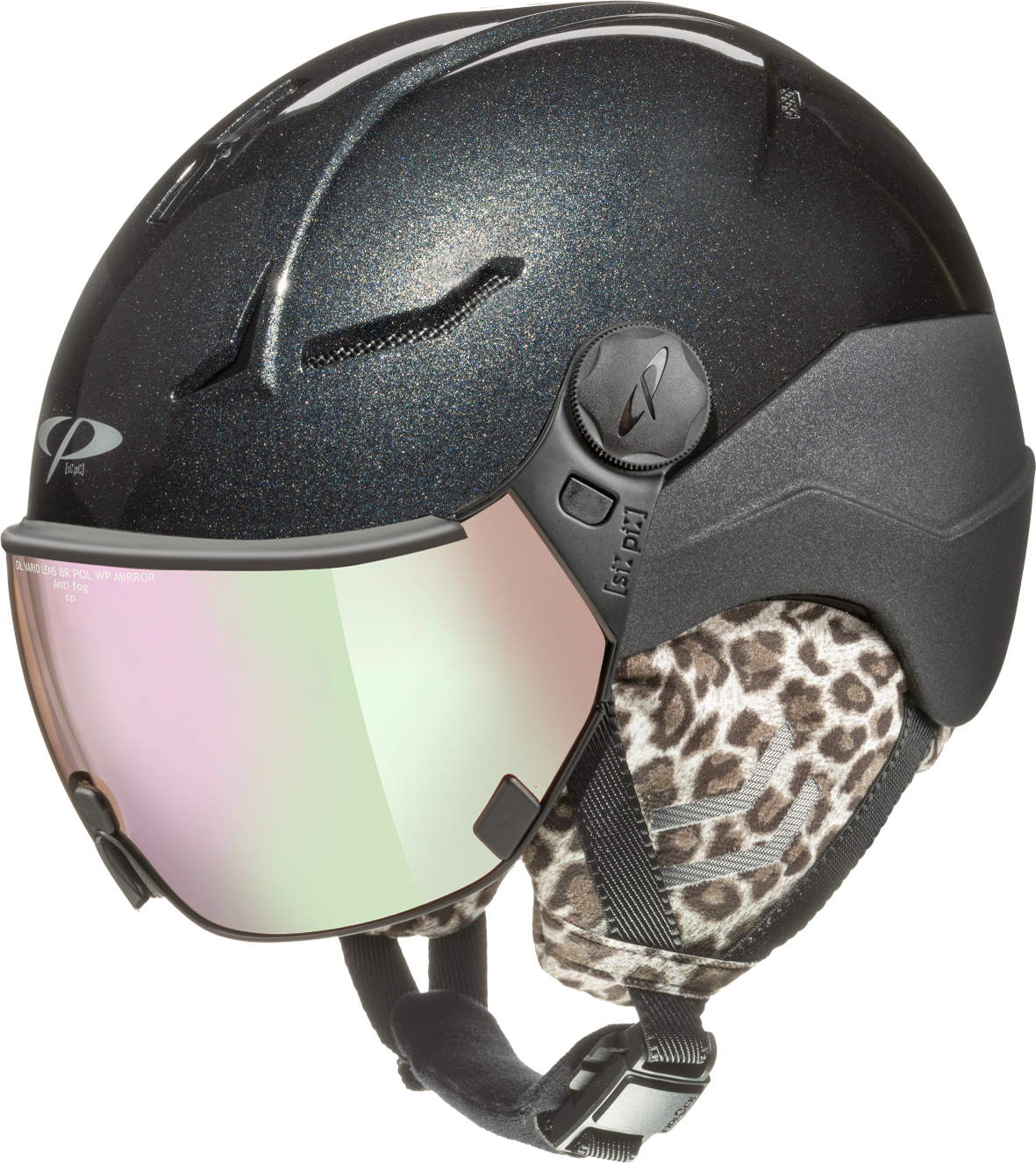 CP Coya+ Leo  Skihelm mit Visier in Black Sparkling