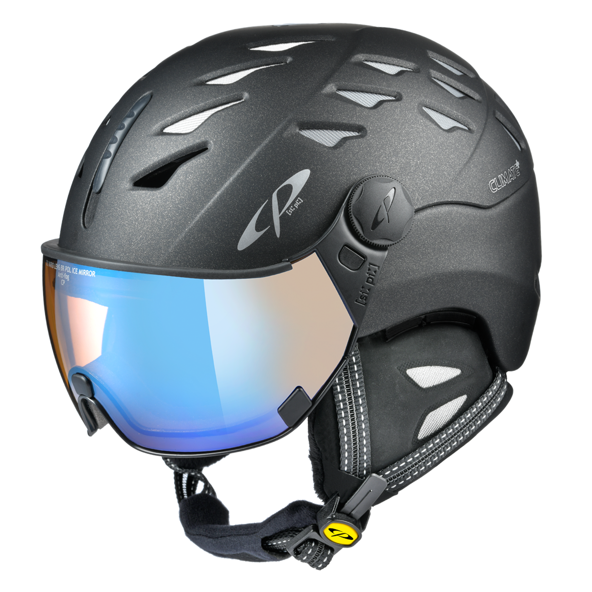 CP Cuma Cashmere Skihelm mit Visier in black sparkling - polarised
