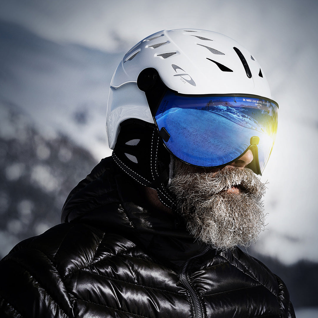 CP Cuma Skihelm mit Visier in white  - polarised - emotion 