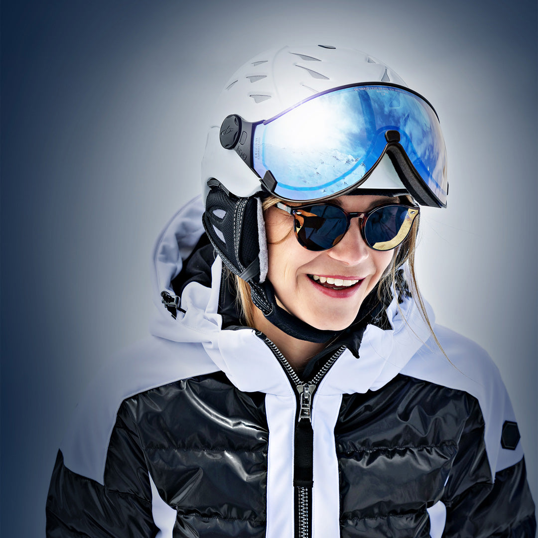 CP Cuma Skihelm mit Visier in white  - polarised - emotion 