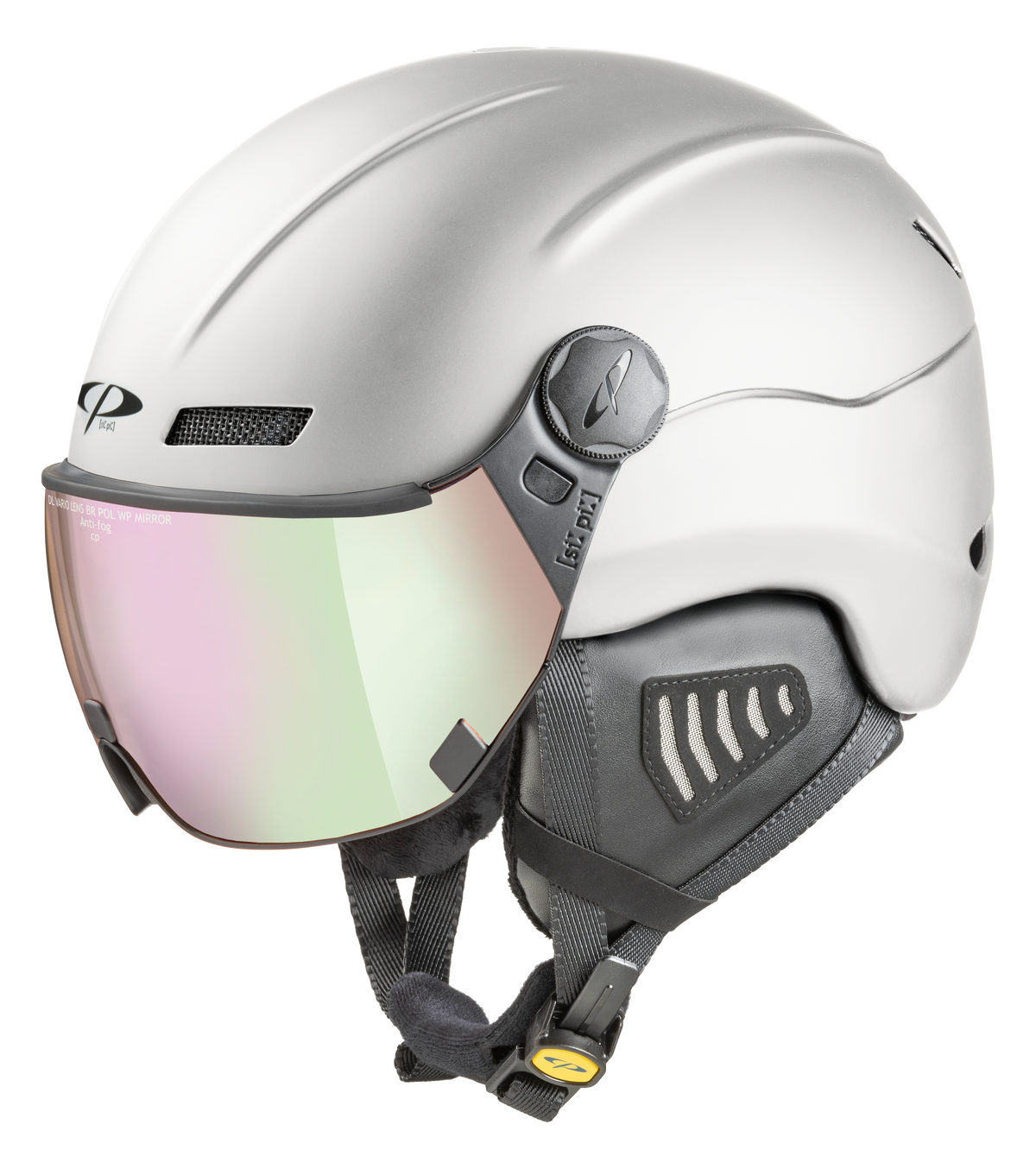 CP New Camurai Skihelm mit Visier in white - Polarised