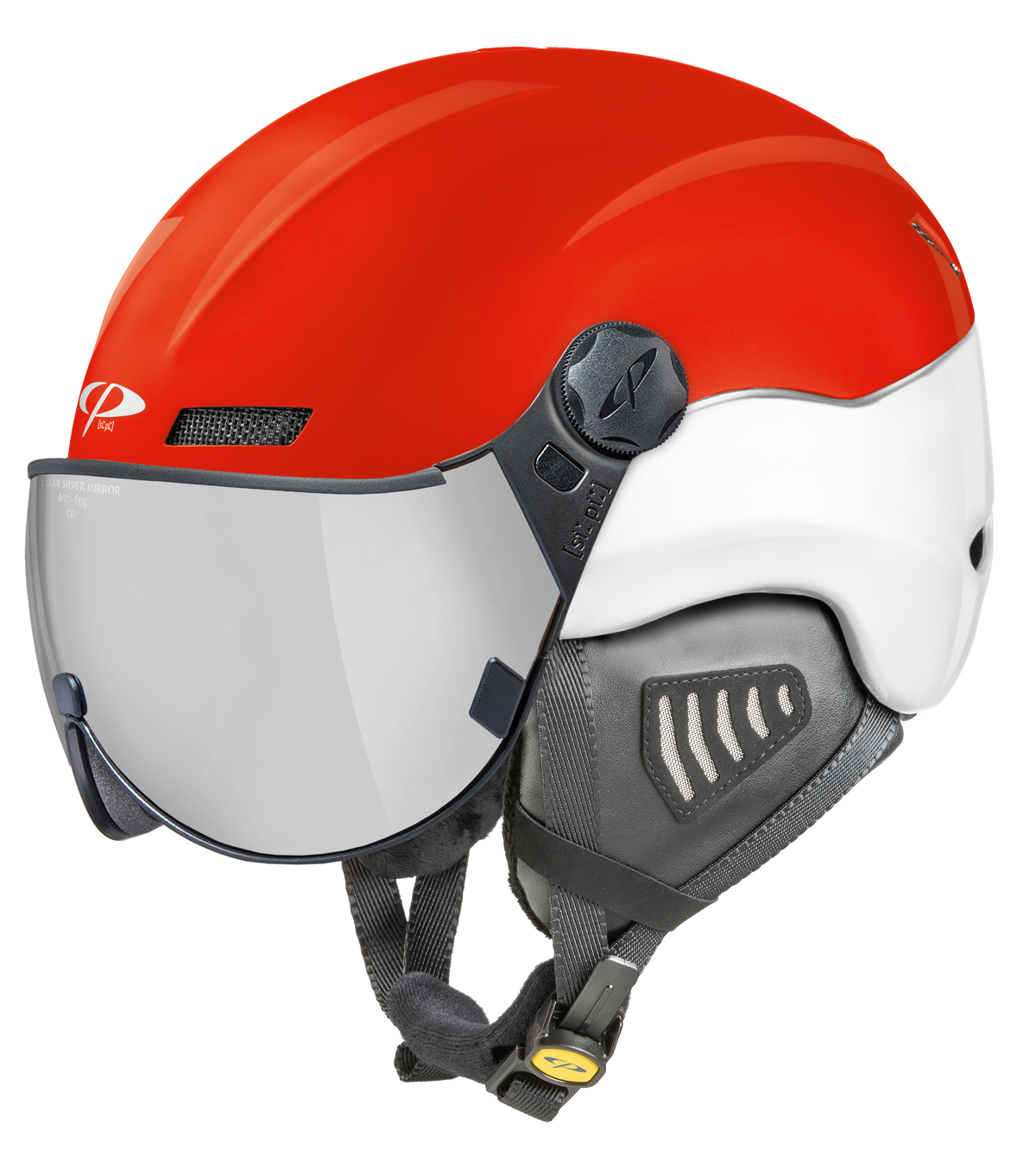 CP New Camurai Skihelm mit Visier in Red - single lens 