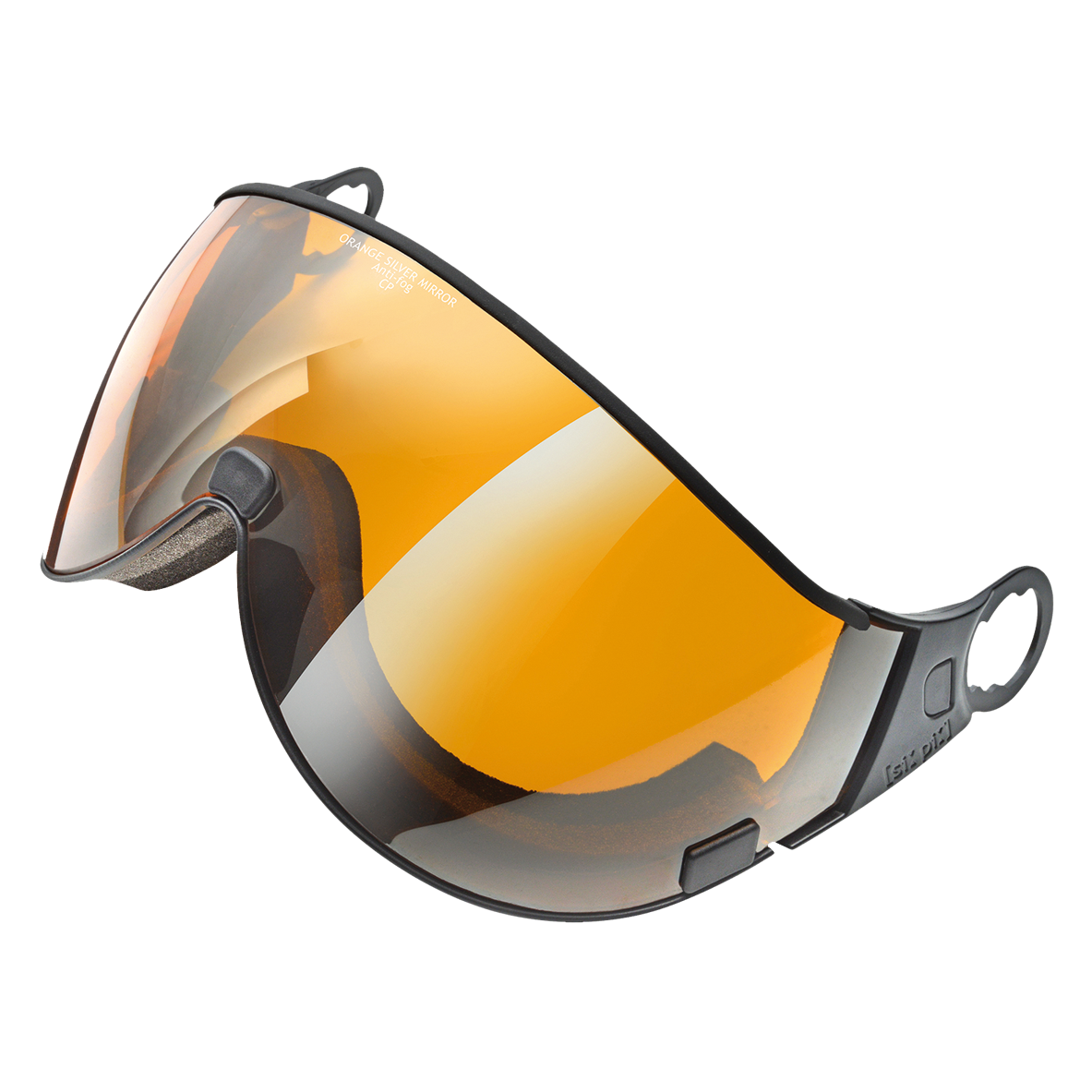 cp single lens visier - orange silver mirror - black frame 1.6