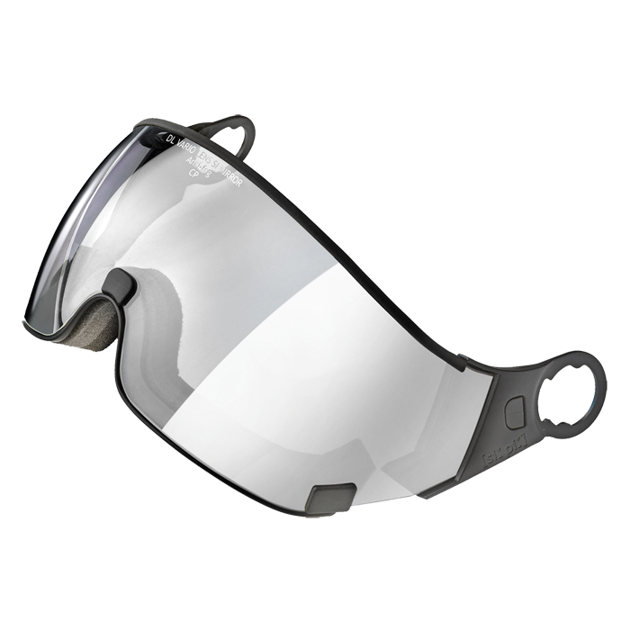 cp photochromic visier - silver mirror - black frame