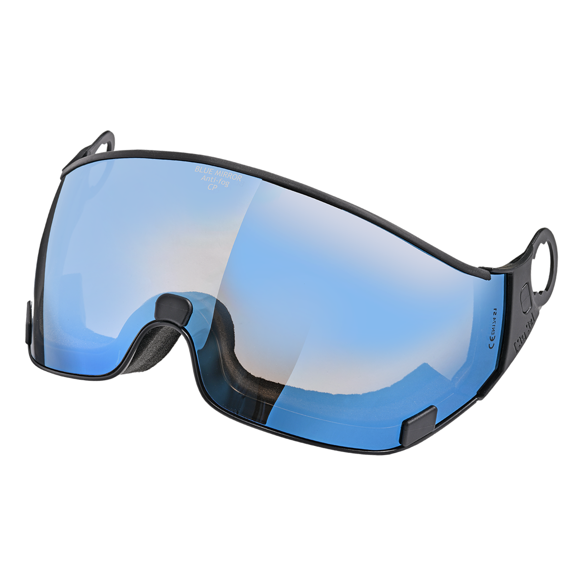 cp single lens visier xs - blue mirror - black frame